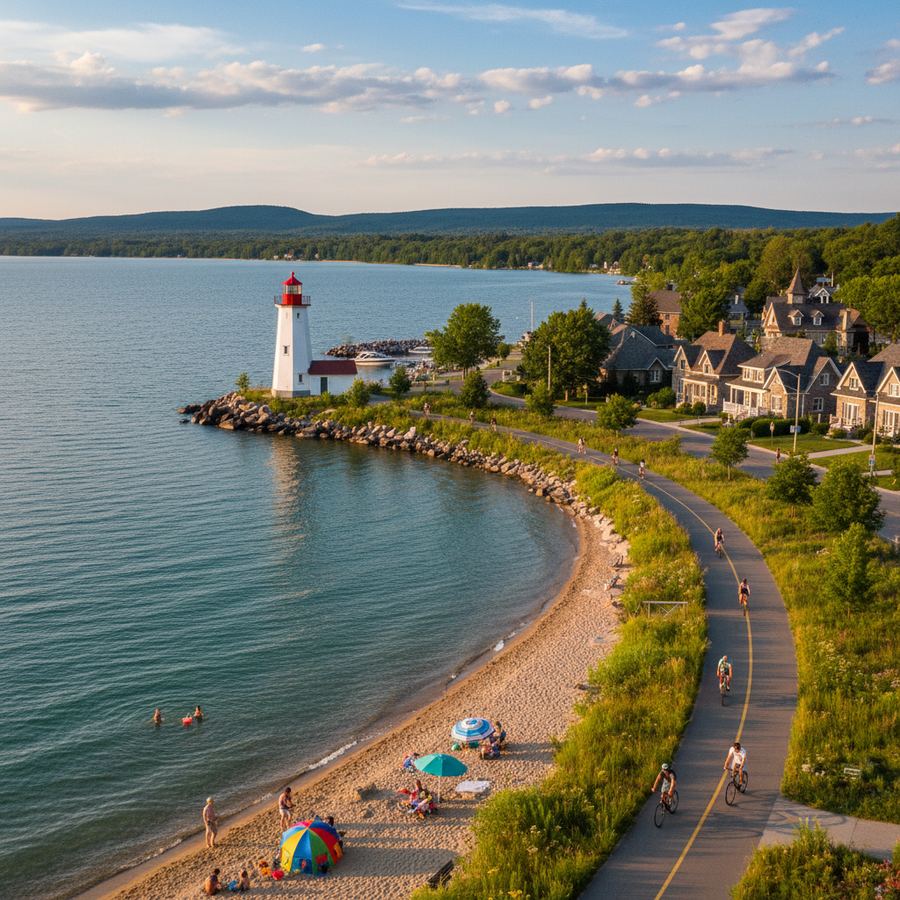 Kincardine lakeside cycling along Lake Huron